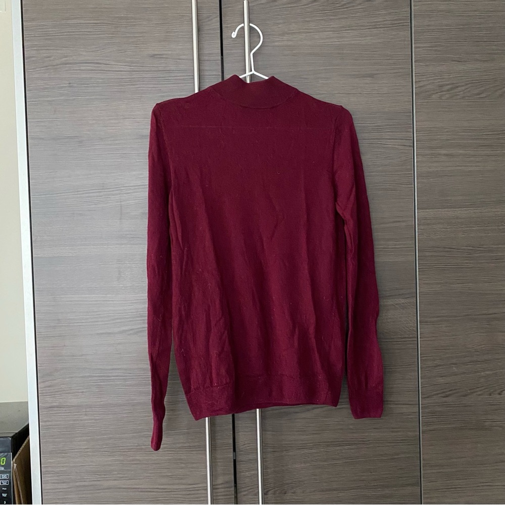 Muji Mock Neck Burgundy Sweater